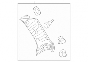 Left rear pillar trim in front of the window, Mercedes GLC 16-22, black, butt