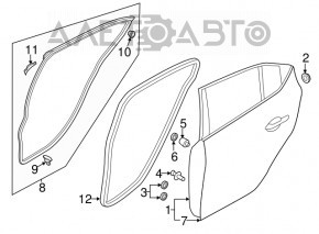 Door bare rear left Mazda 3 14-18 BM