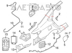 Quarter wing rear left Nissan Sentra 13-19 silver