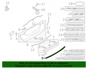 Ford Fusion mk5 trunk lid molding 17-20 chrome