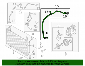 Air conditioner tube compressor-heater Mazda CX-5 17- 1234yf