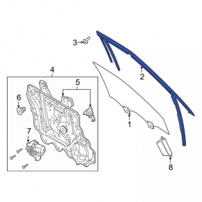 Front right glass seal Ford Explorer 20-