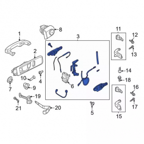 Ford Explorer 20 Front Left Door Handle Mechanism - Keyless Without Lock