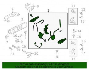 Ford Explorer 20 Front Left Door Handle Mechanism - Keyless Without Lock