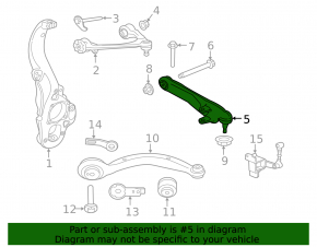 Lower control arm, front left, rear, Jaguar F-Pace 17-25