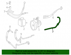 Power steering pipe, rack-to-radiator, Mercedes W164 ML X164 GL W251 R