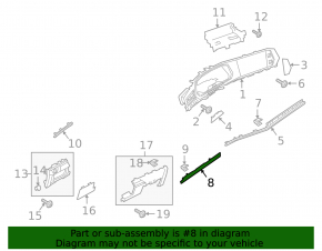 Right front panel trim for VW Jetta 22-26, black