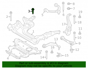Front subframe mounting bolt 2pcs BMW 5 G30 17-23 54mm