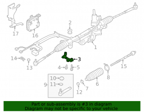 Steering rack mounts left Subaru XV Crosstrek 13-17