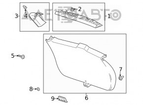 Buick Encore 13-16 Lower Trunk Door Trim Gray