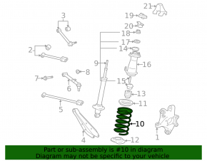 Spring rear left Lexus GS450h 06-11