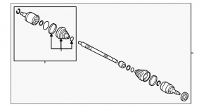 Drive axle shaft front left Hyundai Sonata 11-15 2.4 GSP