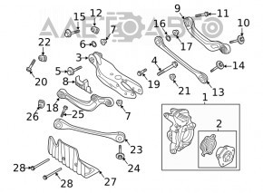 Lower rear right transverse control arm Audi Q7 16- type 2