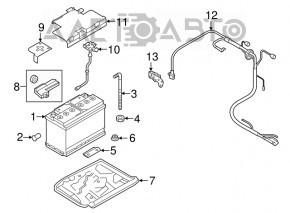 Positive battery cable Audi Q7 16-