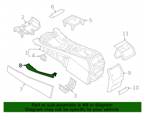 Center console trim side upper left BMW X5 G05 19-22 leather Elfenbein-Weiss, scratches