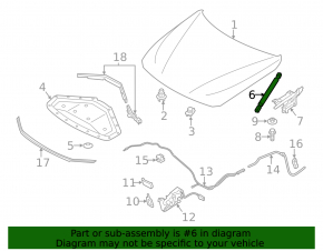 Hood shock absorber left BMW 3 F30 12-18