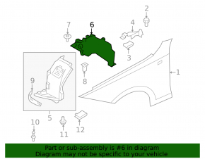 Front right rear fender liner for BMW 1 E82 08-13