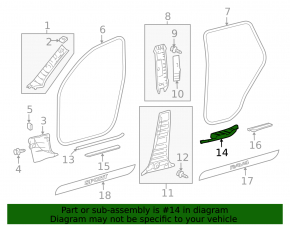 Rear left door sill trim for Toyota Rav4 2006-2012