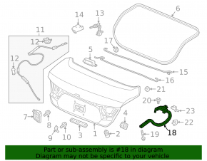 Trunk lid hinge left Honda Accord 18-22