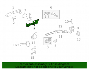 Toyota Camry v50 12-14 USA Keyless Front Right Door Handle Mechanism