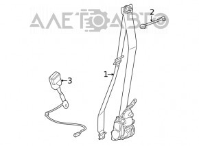 BMW X2 F39 18-23 Black Passenger Seat Belt