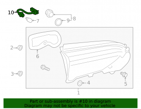 Wiring harness for the right interior tailgate light on a Toyota Rav4 19-25