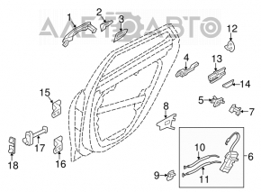 Hyundai Azera 12-17 outer rear right door handle