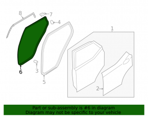 Rear left door seal for Hyundai Santa FE Sport 13-18