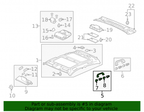 Honda CRV 12-16 front left ceiling handle, gray
