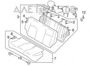 Rear row of seats 2 row Nissan Versa 12-19 usa cloth black
