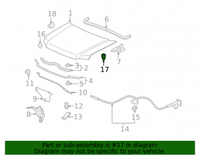 Hood Bumper Left Acura MDX 14-20
