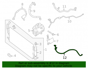 Air conditioner tube condenser-compressor Nissan Leaf 13-17 type 1, second