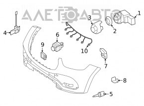 Mercedes W167 GLE 350 450 20-23 front bumper wiring for parking sensors