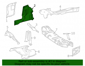 Insulation of the engine shield rear right Mercedes X167 GLS 450 20-26 metal