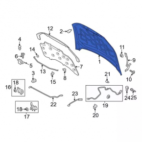 Hood bare Ford Fusion mk5 13-20 graphite UJ