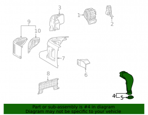 Toyota Rav4 19-25 hybrid air conditioning duct, outlet