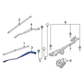 Wiper arm right Ford Explorer 20-