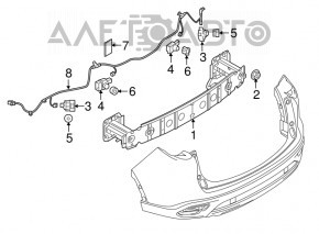 Rear bumper reinforcement Mazda CX-9 16-
