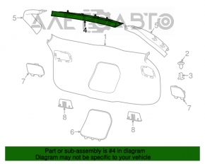 Upper tailgate trim Jeep Cherokee KL 14-18 black, rubbed