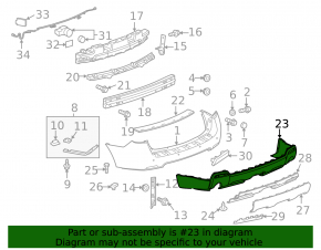 Rear bumper lip GMC Terrain 10-15 pre-restored for two pipes