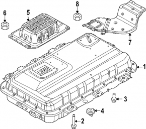 Upper air duct for cooling the VVB Hyundai Santa Fe 24-26 HEV