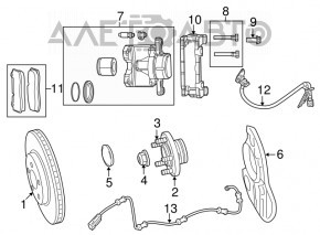Brake Disc Cover Rear Right Chrysler 300 11- RWD