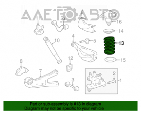 Rear left spring Toyota Highlander 14-16 3.5 FWD
