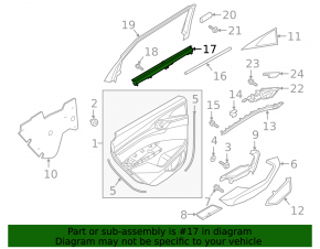 Black rear right door curtain for Audi E-Tron 19-23