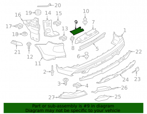 Rear bumper mount center left BMW X5 G05 19-23