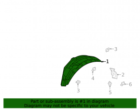 Rear left fender liner for Mitsubishi Outlander 2007-2013