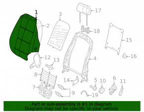 Driver's seat VW Tiguan 18-21 without airbag, gray cloth