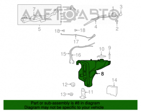 Dodge Journey 11-20 Windshield Washer Reservoir with Cap and Sensor