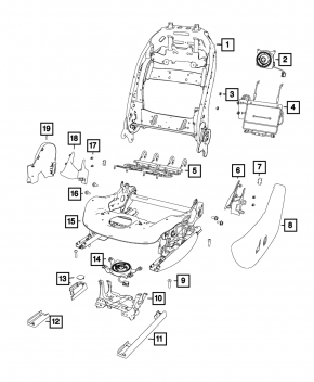 Jeep Cherokee KL 14 driver's seat longitudinal adjustment motor - memory, without frame