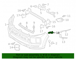 Left fog light mount for Mitsubishi Outlander Sport ASX 20-26